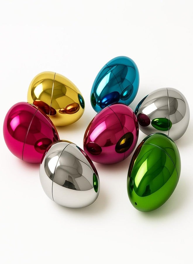 GiftExpress 50 Pcs Metallic Colors Plastic Easter Eggs - Bright Colorful Hinged Eggs for Easter Egg Hunt, Easter Basket Stuffer Party Toys, Surprising Egg, Classroom Prize - Plastic Egg Bulk 2.3" - Image 1